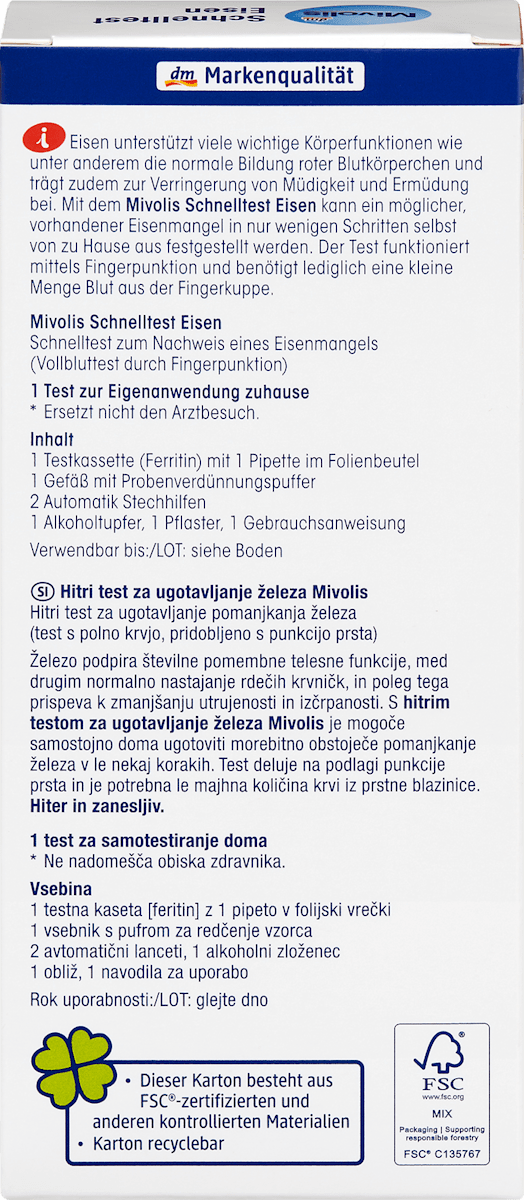 Teste rápido de ferro