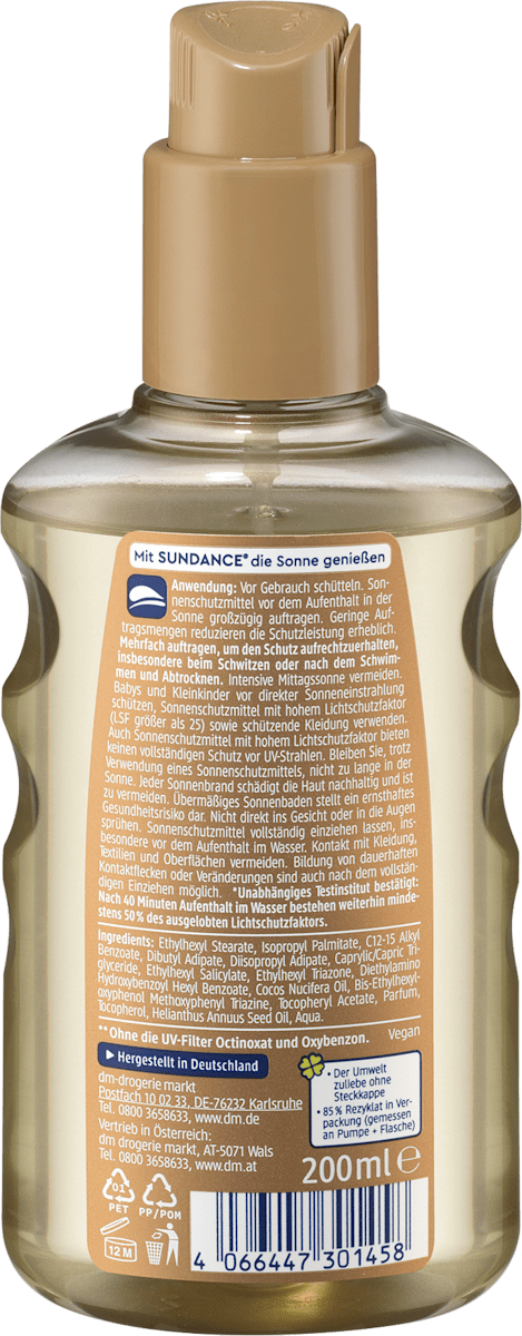 Spray de óleo bronzeador LSF 6, 200 ml