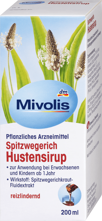 Xarope para tosse de tanchagem de ribwort
