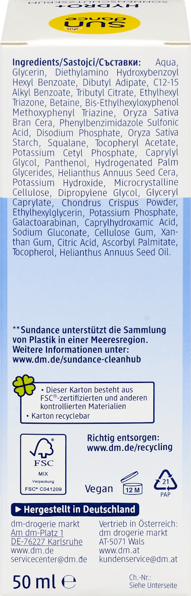 Sun Cream Face Serum UV Hydro+ LSF 50+, 50 ml