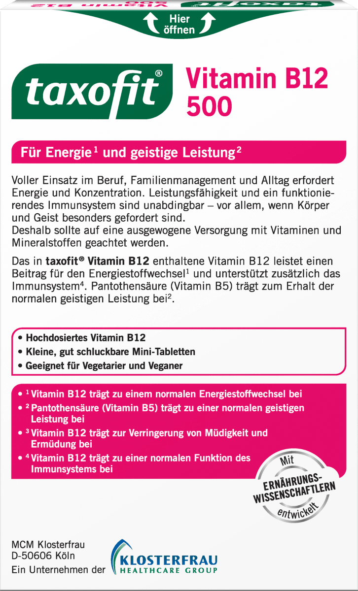 Vitamina B12 500 Mini Comprimidos 