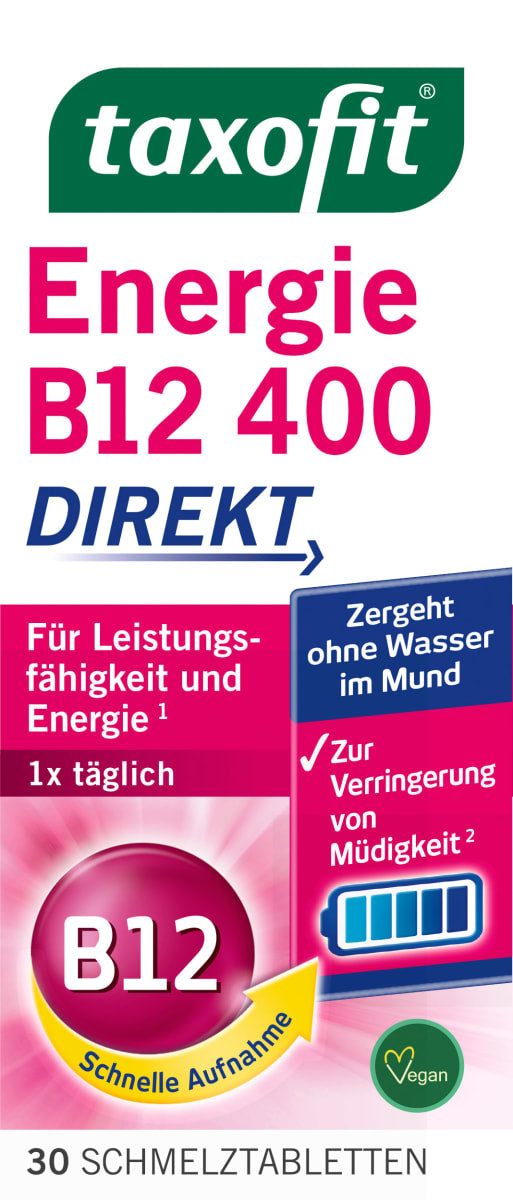 Comprimidos de energia de vitamina B12 para derreter 