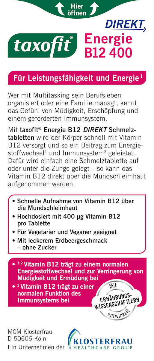 Comprimidos de energia de vitamina B12 para derreter 