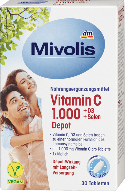 Vitamina C 1000 + D3 + Depósito Selen