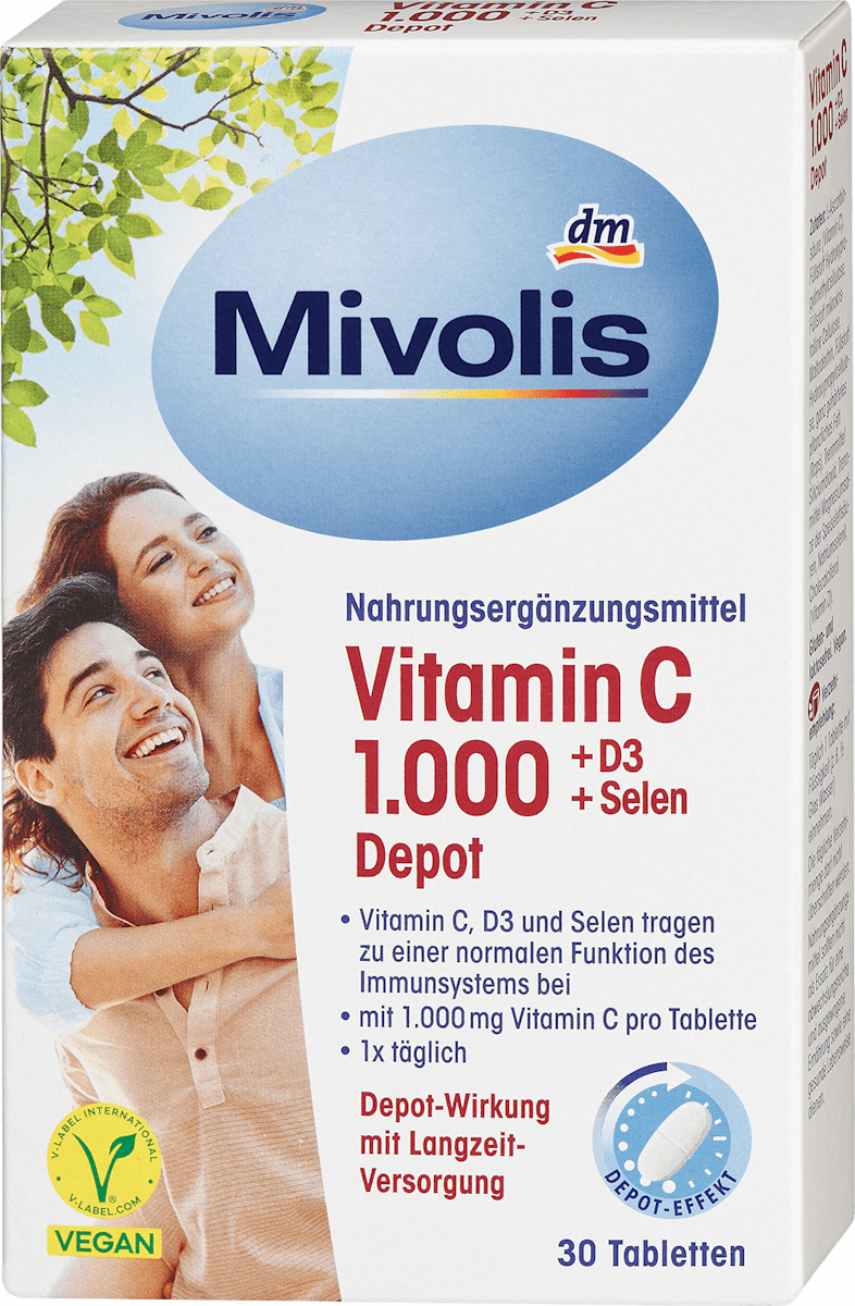 Vitamina C 1000 + D3 + Depósito Selen