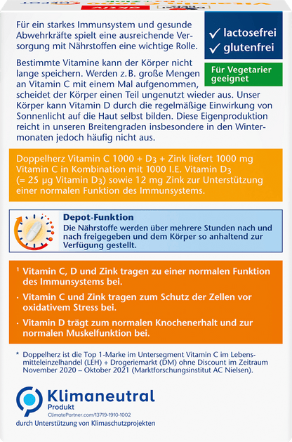 Vitamina C 1000 + D3 + Zinco 