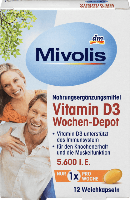 Vitamina D3 5600 UI Cápsulas gelatinosas de depósito semanal