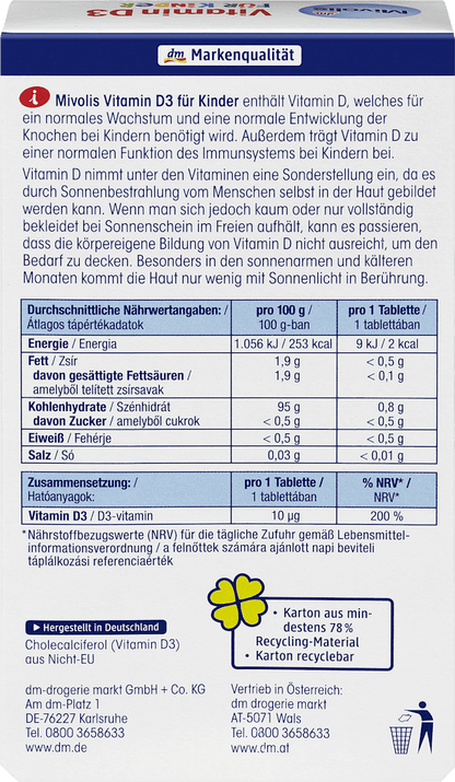 Vitamine D3 voor kinderen kauwtabletten