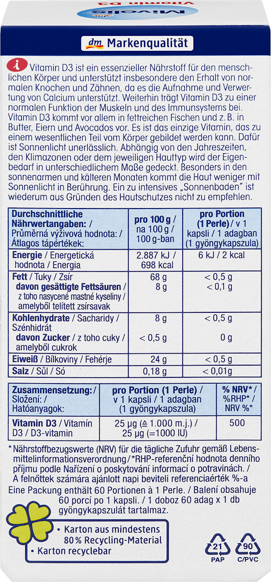 Vitamine D3 Parels 1000 IE