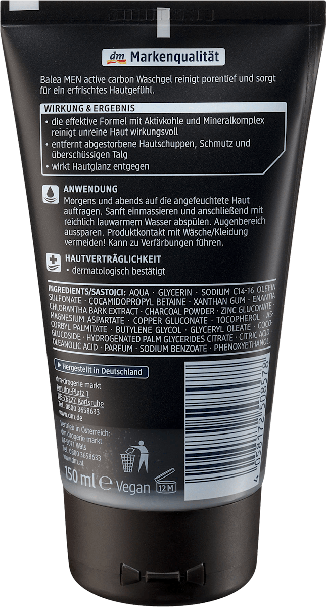 Gezichtsreinigingsgel Actieve Koolstof, 150 ml
