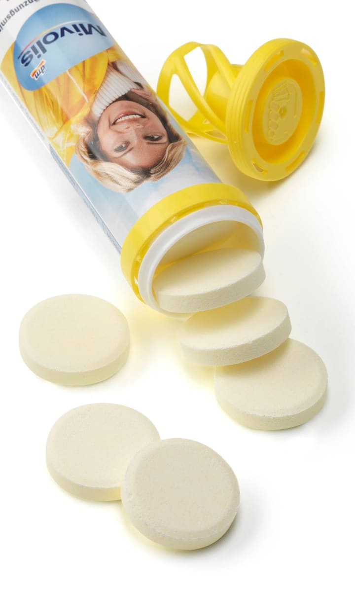 Comprimidos tópicos de zinco + vitamina C