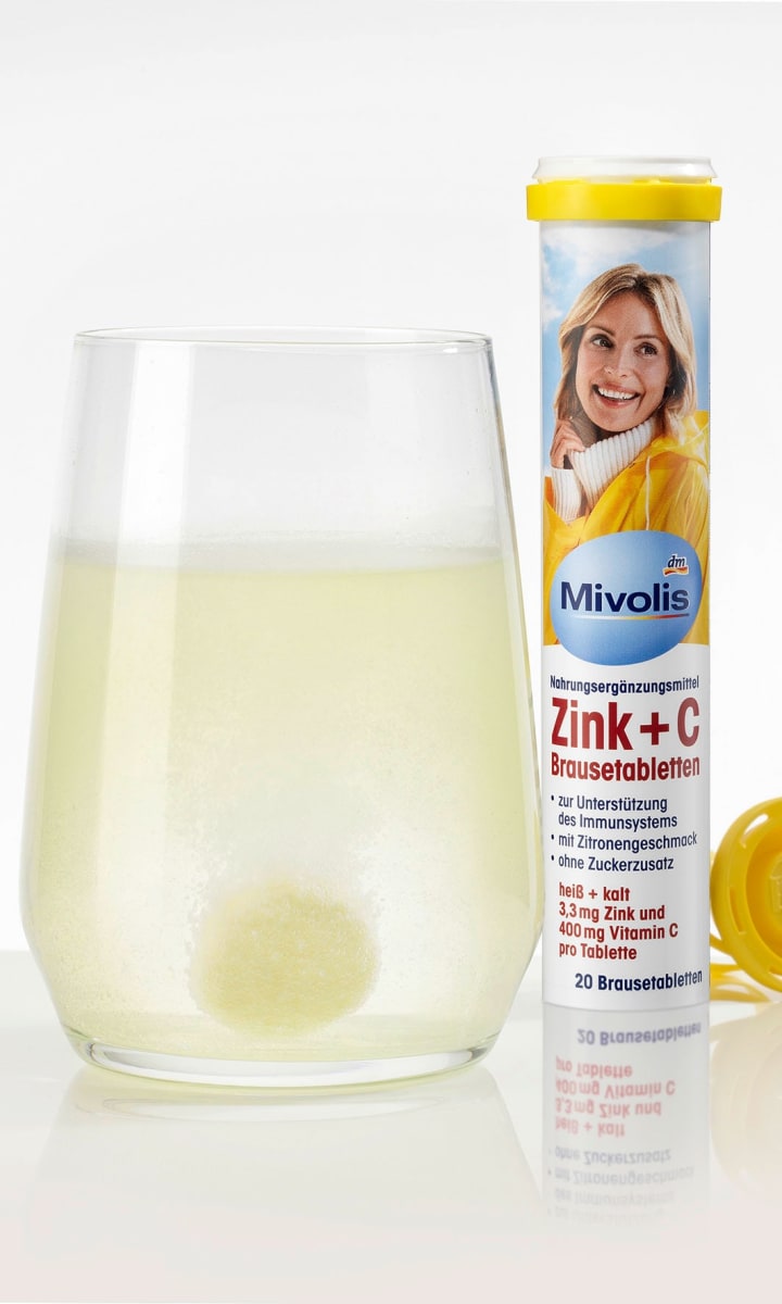 Comprimidos tópicos de zinco + vitamina C