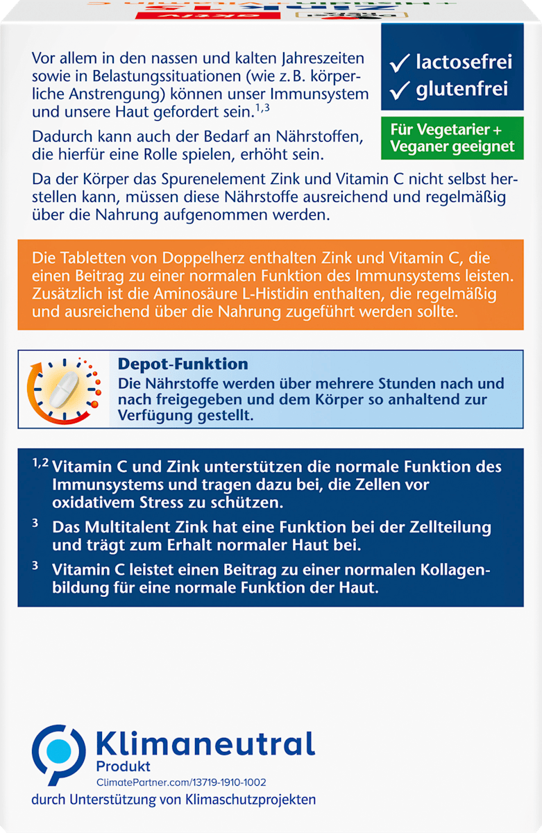Zinco + Histidina + Depósito de Vitamina C